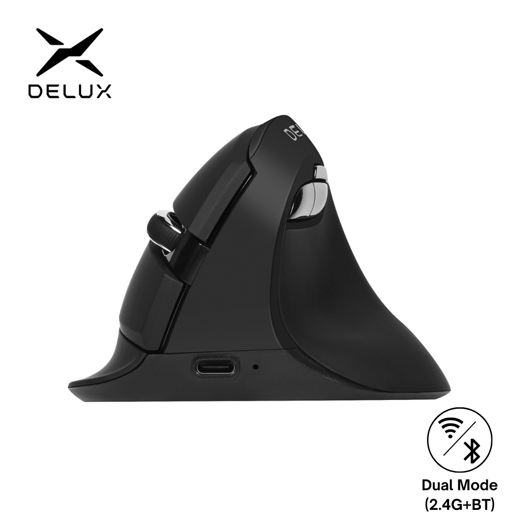 Vertical Mouse Left Handed - Delux-Souris verticale ergonomique sans fil M618Mini