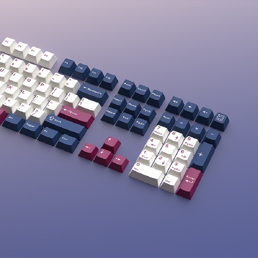 Ergonomic Keyboard Split Mechanical - 126 touches Warrior bleu et blanc,