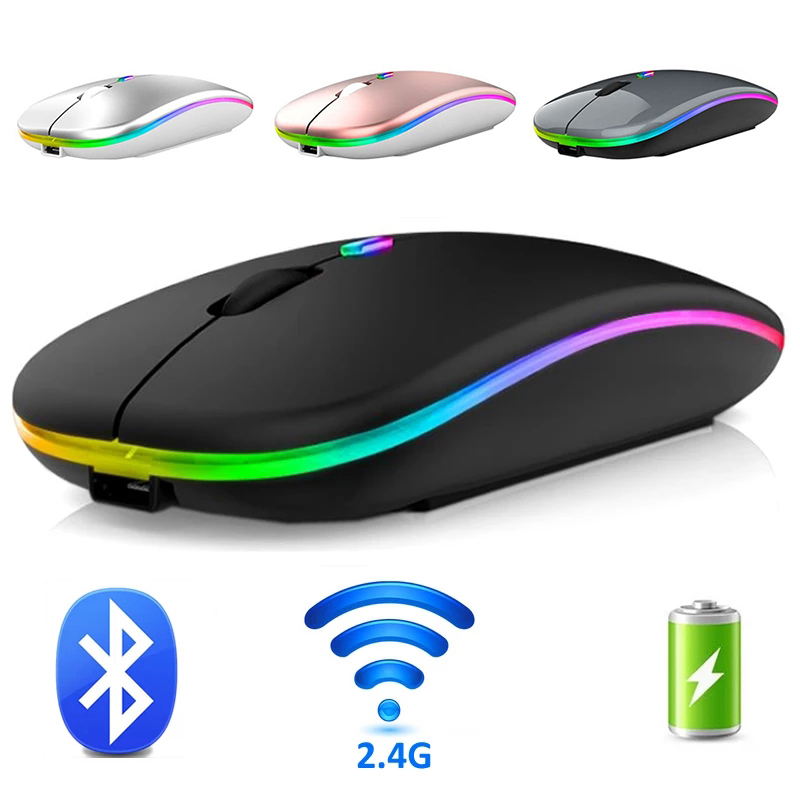 Ergonomic Mouse 2.4G Silent Click - Souris sans fil Bluetooth 2.4G, double