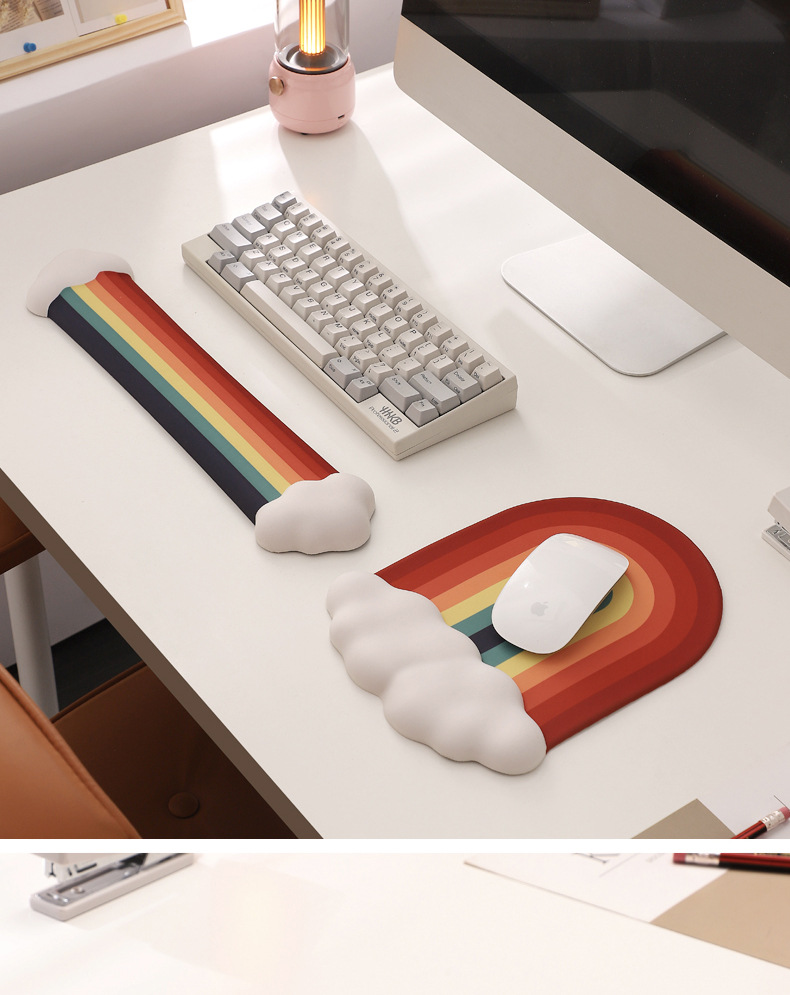 Ergonomic Mouse Wrist Rest Pad - Tapis de souris ergonomique arc-en-ciel pour