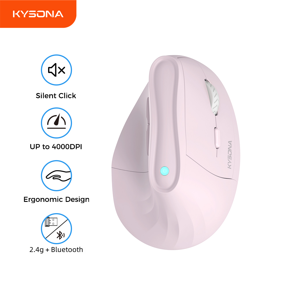 Vertical Mouse Dpi 4000 - Kysona EM9 souris verticale sans fil
