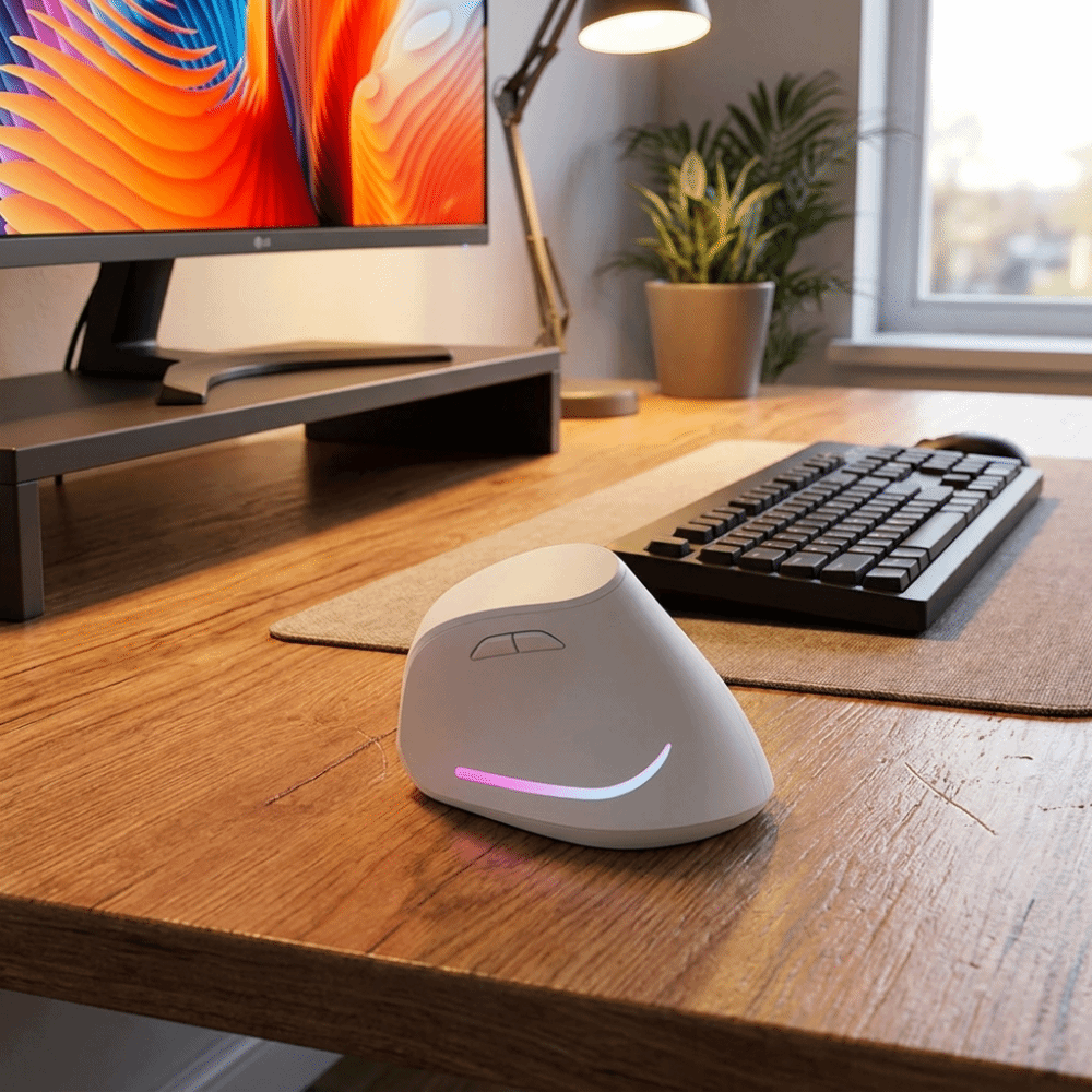 Vertical Mouse Rechargeable Bluetooth - Souris verticale ergonomique rechargeable, silencieuse, avec