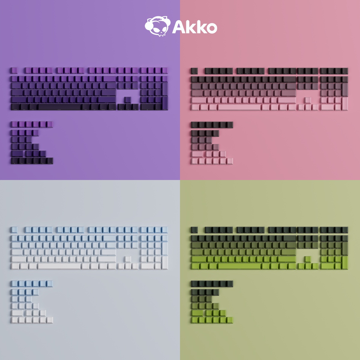 Ergonomic Keyboard Split Mechanical - Akko – jeu de capuchons de