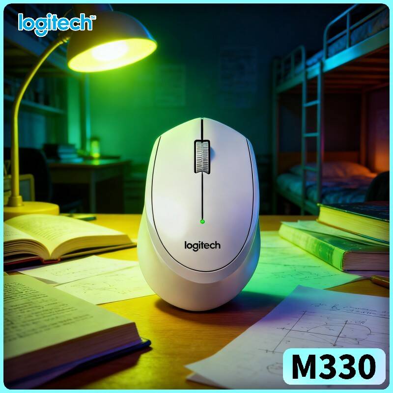Ergonomic Mouse 2.4G Silent Click - Souris sans fil Logitech M330 ergonomique,