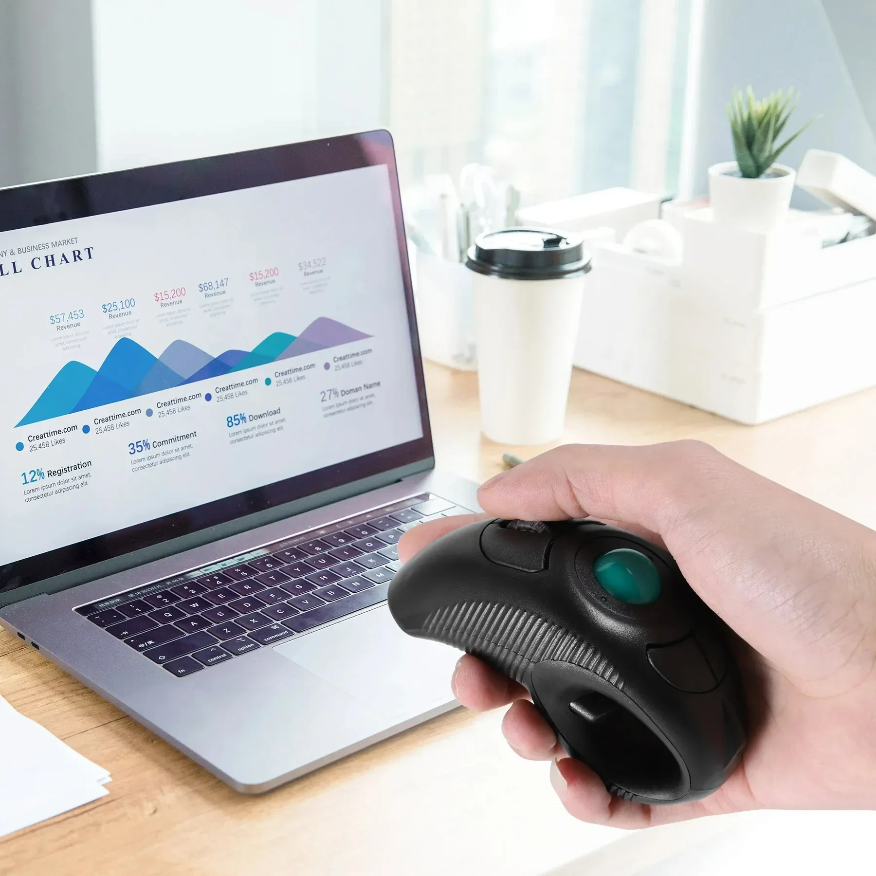 Ergonomic Mouse Trackball Thumb - Nouvelle souris ergonomique portable sans fil