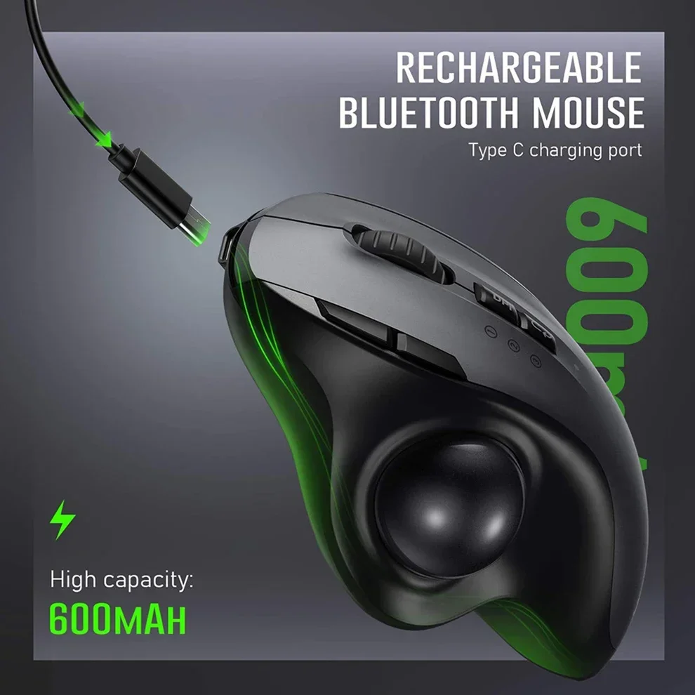 Ergonomic Mouse Trackball Thumb - Souris sans fil à bille, ergonomique,