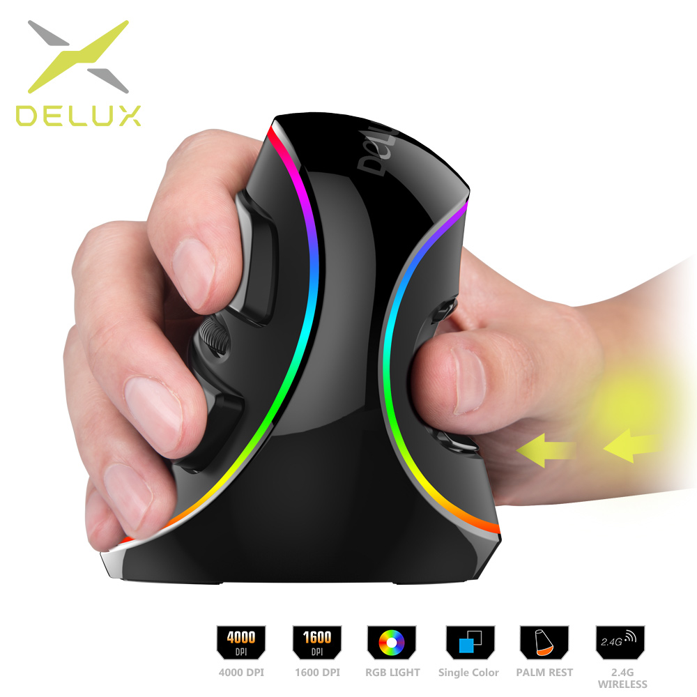 Vertical Mouse Dpi 4000 - Delux M618 PLUS ergonomie souris de
