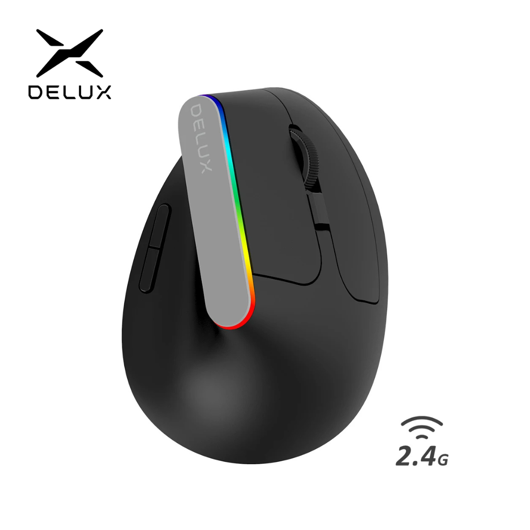 Vertical Mouse Rechargeable Bluetooth - Delux M618C sans fil silencieux ergonomique