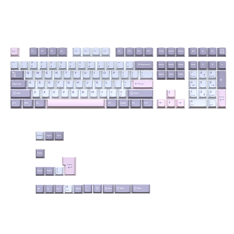 Ergonomic Keyboard Split Mechanical - Macarone 126 touches Double Shot Cherry