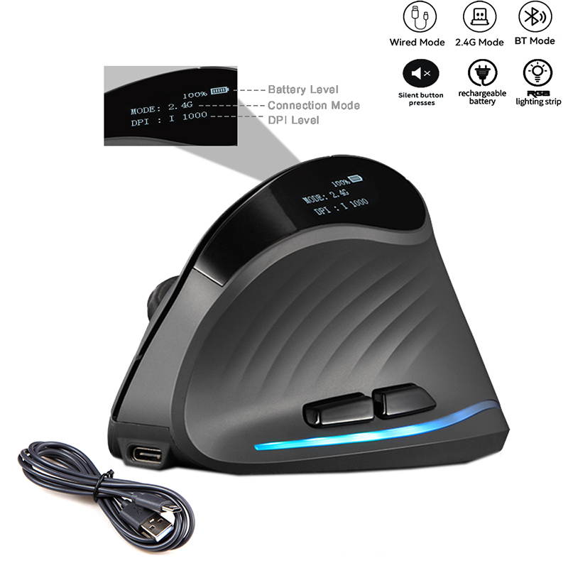 Vertical Mouse Dpi 4000 - Souris verticale sans fil rechargeable avec