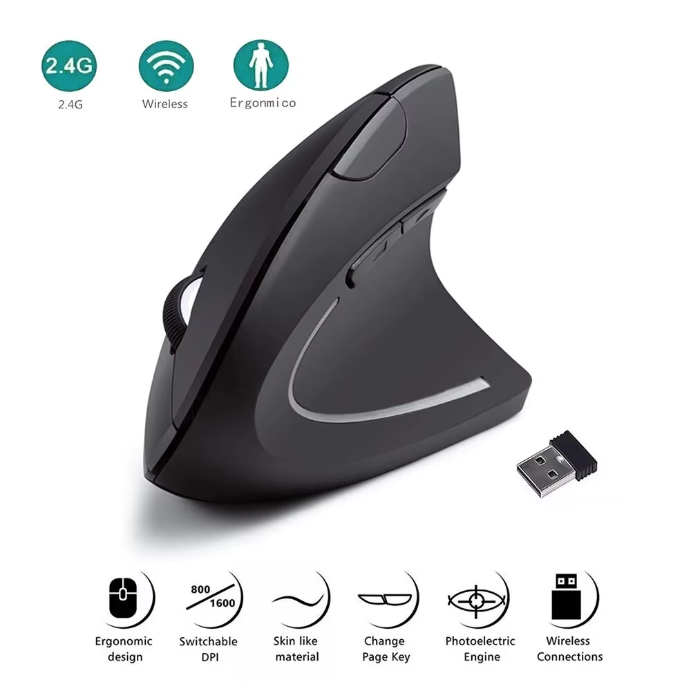 Ergonomic Vertical Mouse Wireless - Souris verticale ergonomique, sans fil 2,4