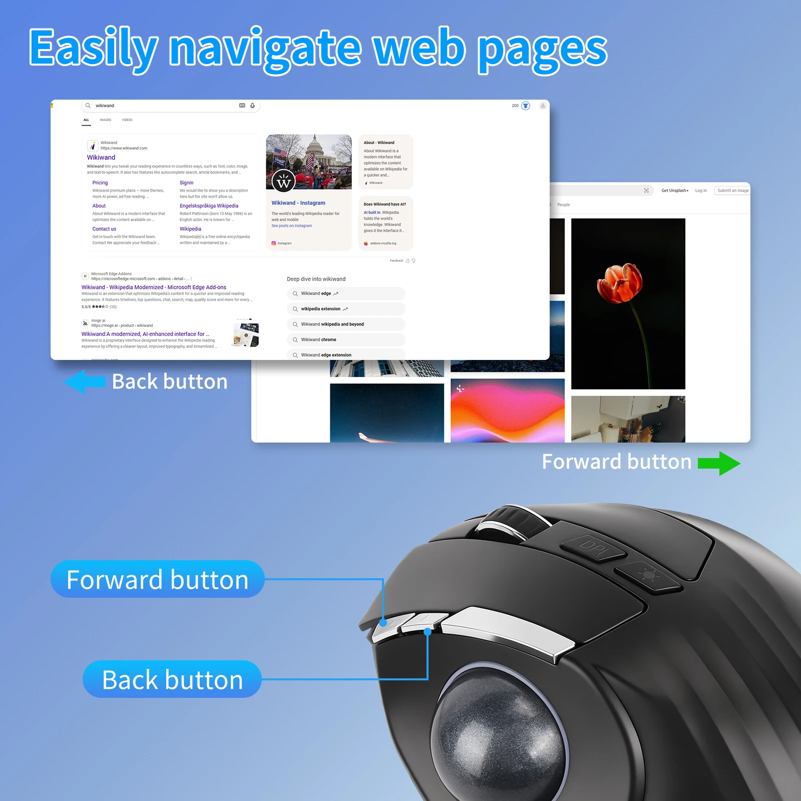 Ergonomic Mouse Trackball Thumb - Souris Trackball ergonomique, tri-mode, sans fil