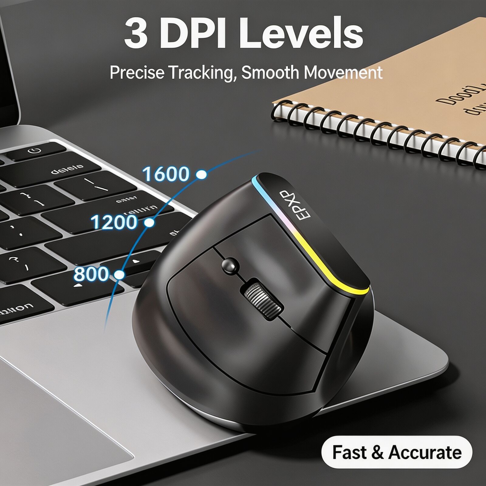 Souris ergonomique verticale,  - Ergonomic Mouse 2.4G Silent Click avis et prix