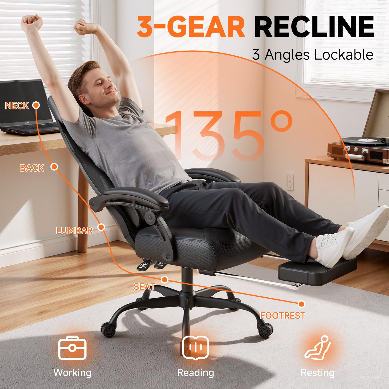 Chaise d'ordinateur avec repos - Ergonomic Footrest Adjustable avis et prix