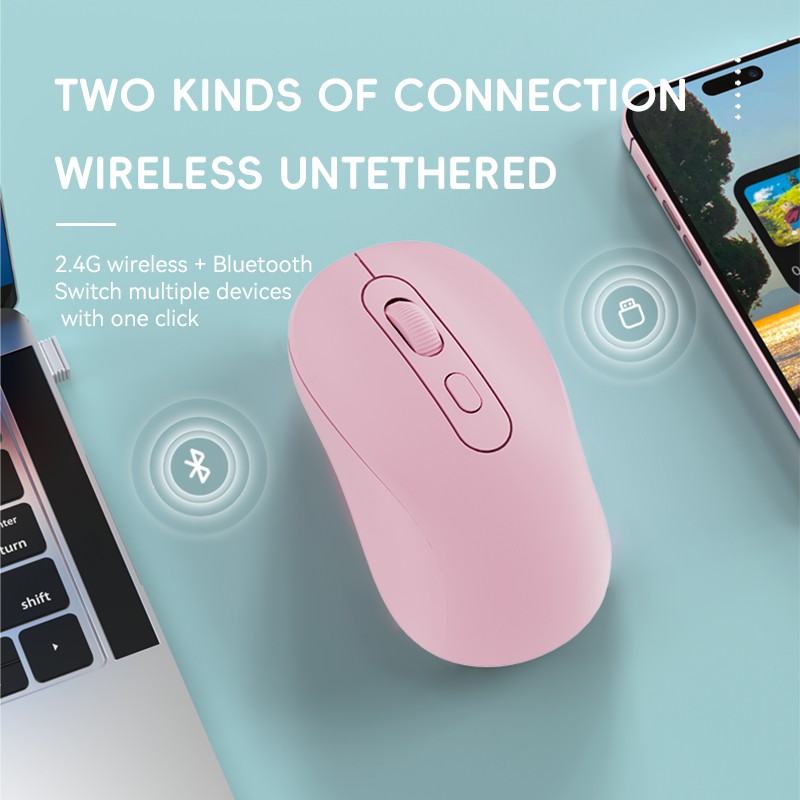 Souris sans fil DM1 Bluetooth  - Ergonomic Mouse 2.4G Silent Click avis et prix