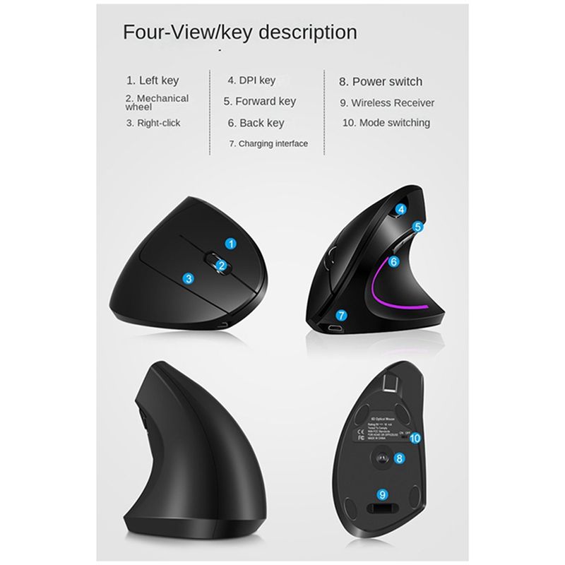 Souris verticale sans fil doyo - Ergonomic Vertical Mouse Wireless avis et prix