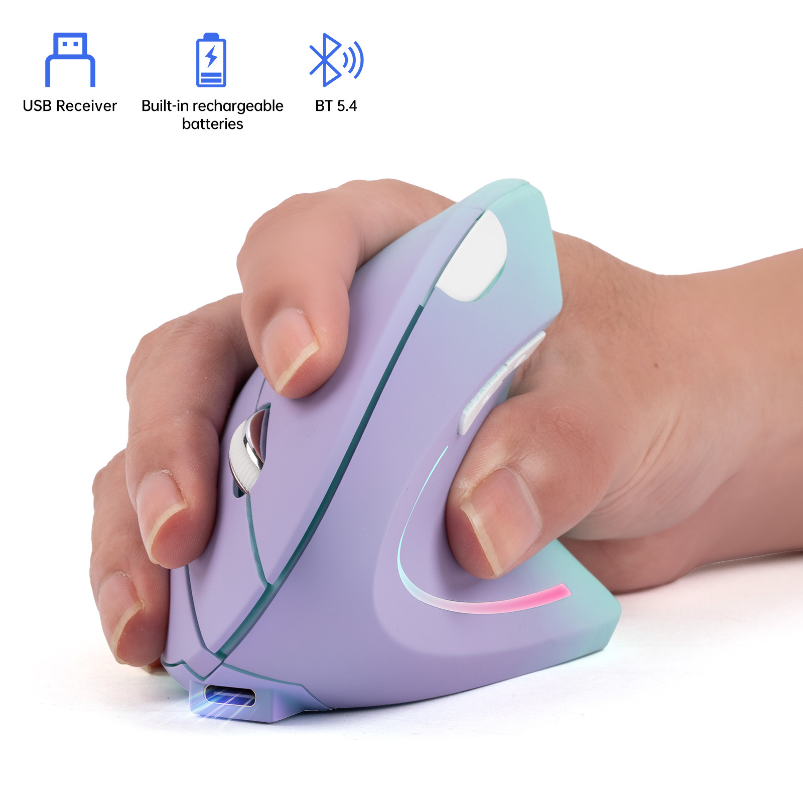 Souris sans fil 2.4G Bluetooth - Vertical Mouse Rechargeable Bluetooth avis et prix