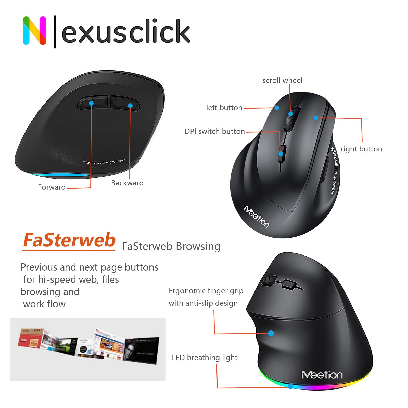 Souris verticale ergonomique s - Vertical Mouse Rechargeable Bluetooth avis et prix