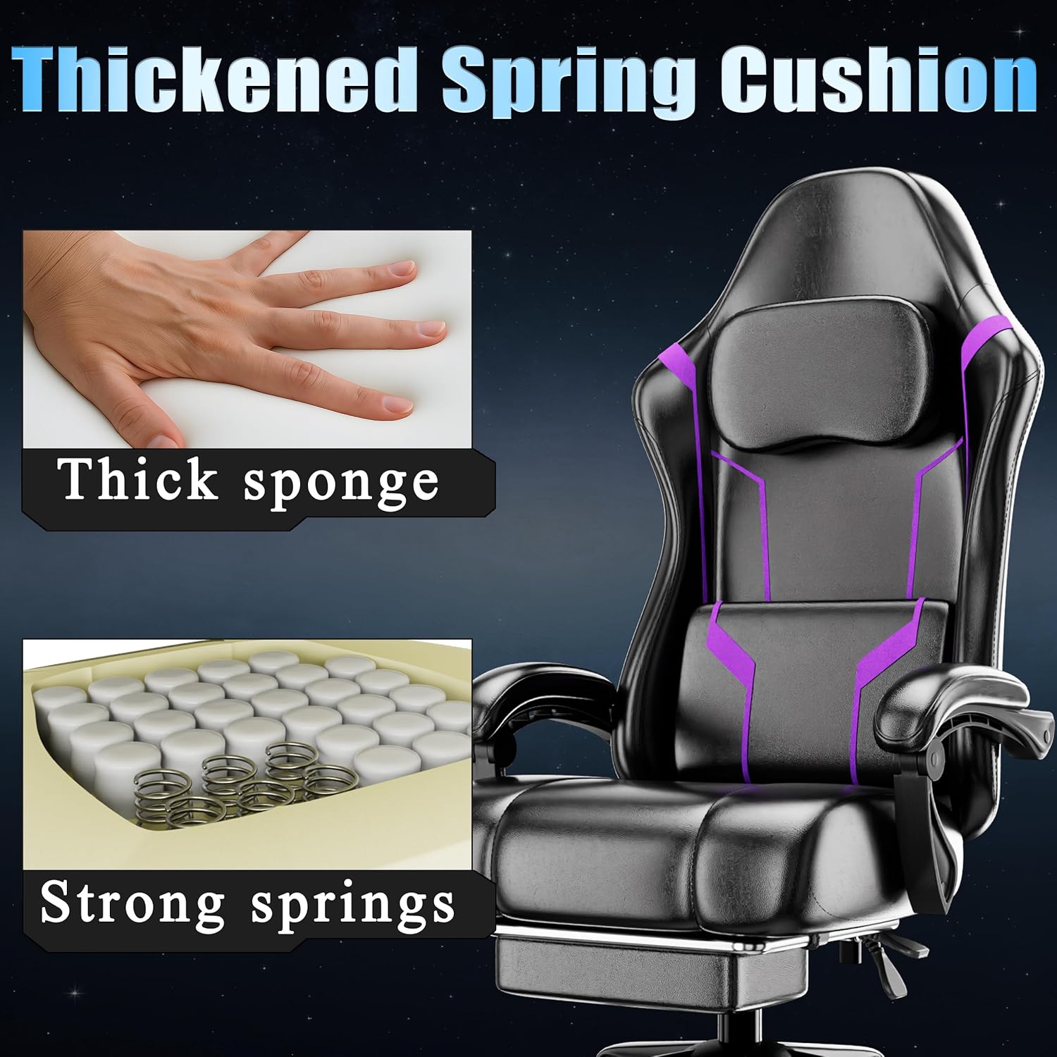 Chaise de jeu ergonomique avec - Ergonomic Footrest Adjustable avis et prix
