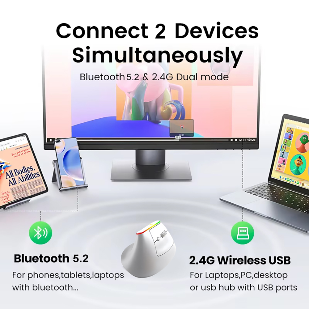 Souris verticale KEBIDUMEI Blu - Vertical Mouse Rechargeable Bluetooth avis et prix