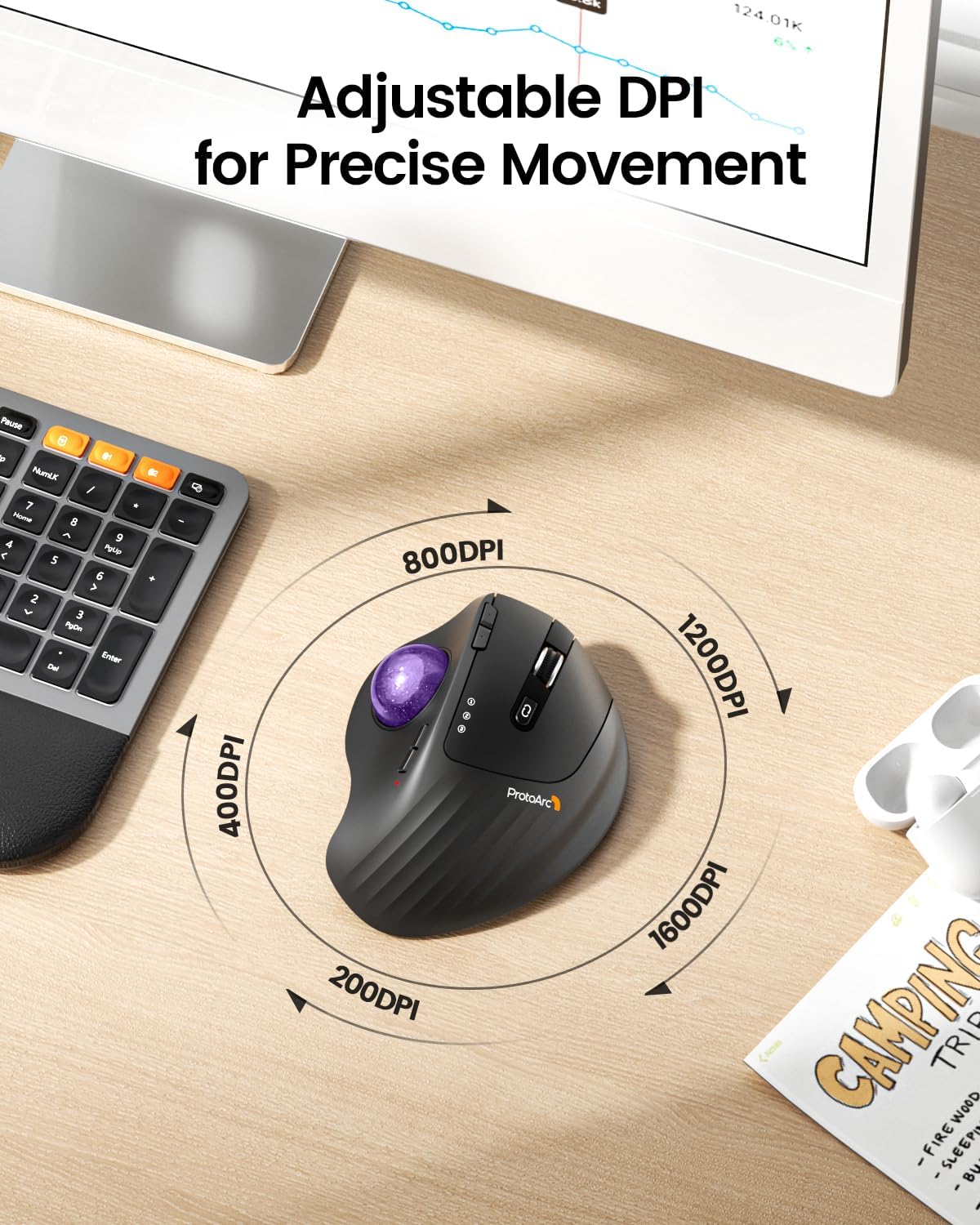 Souris Trackball sans fil Prot - Ergonomic Mouse Trackball Thumb avis et prix