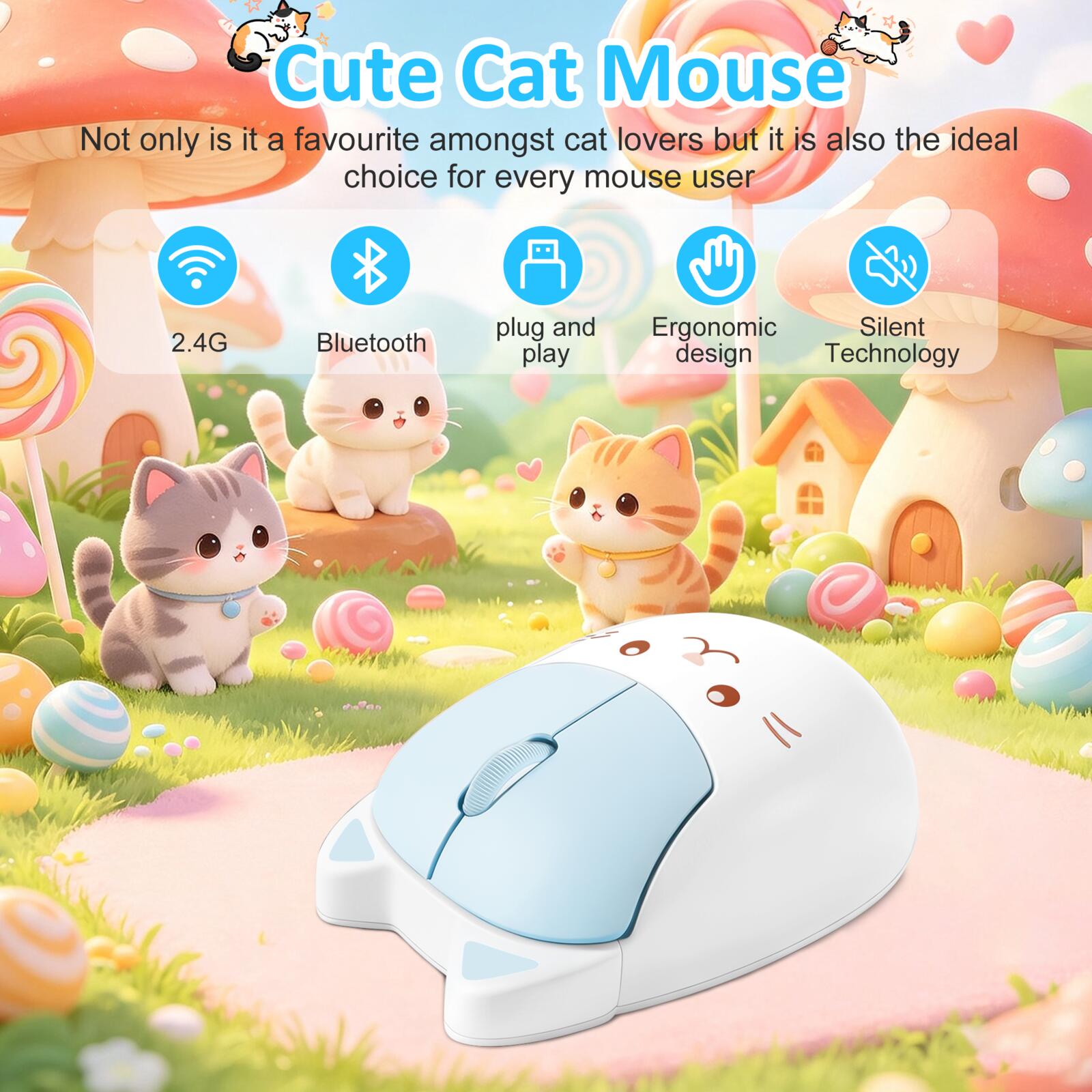 Souris sans fil en forme de ch - Ergonomic Mouse 2.4G Silent Click avis et prix