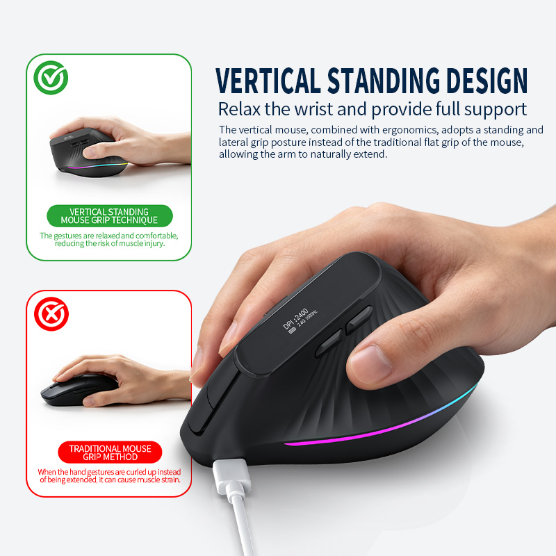 Souris verticale sans fil ergo - Vertical Mouse Rechargeable Bluetooth avis et prix