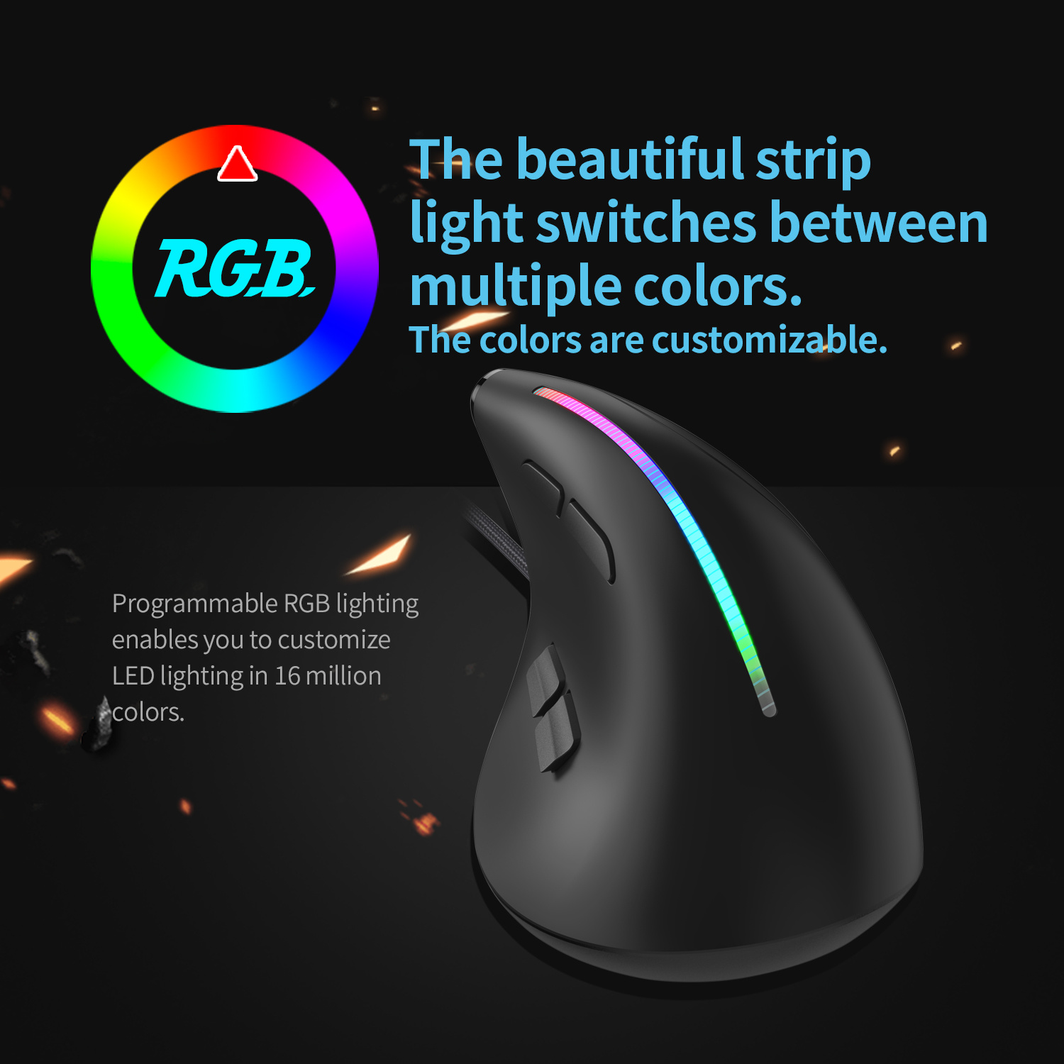 MAA-Souris de jeu filaire RGB, - Vertical Mouse Rechargeable Bluetooth avis et prix