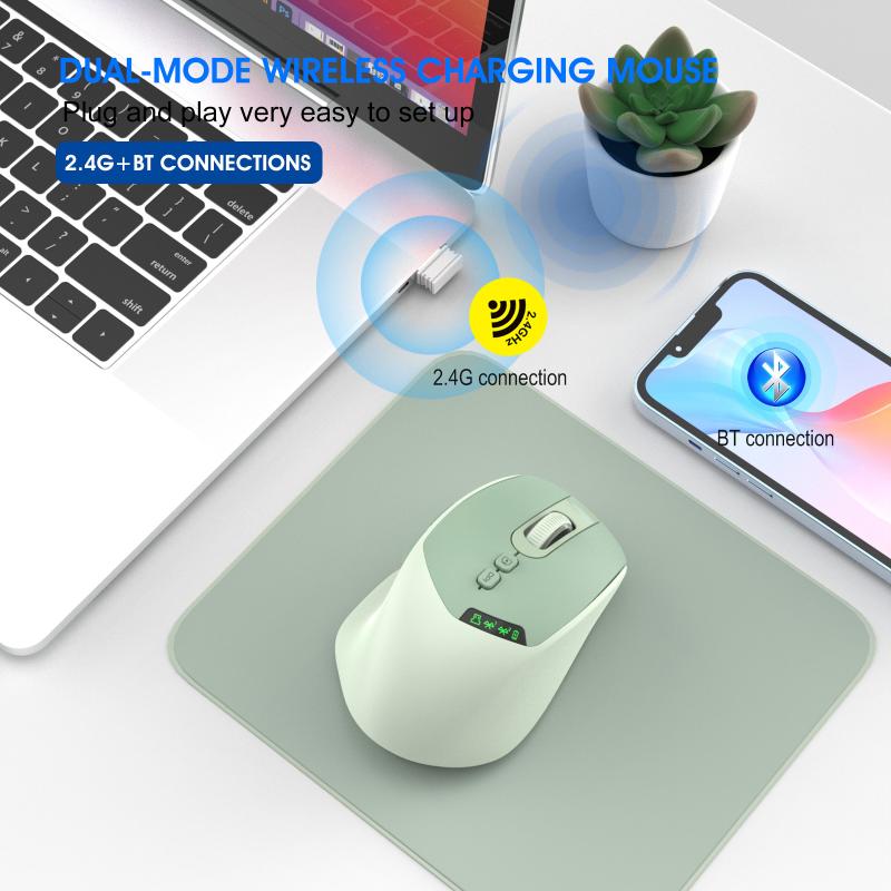 【D】Souris sans fil à double mo - Ergonomic Mouse 2.4G Silent Click avis et prix