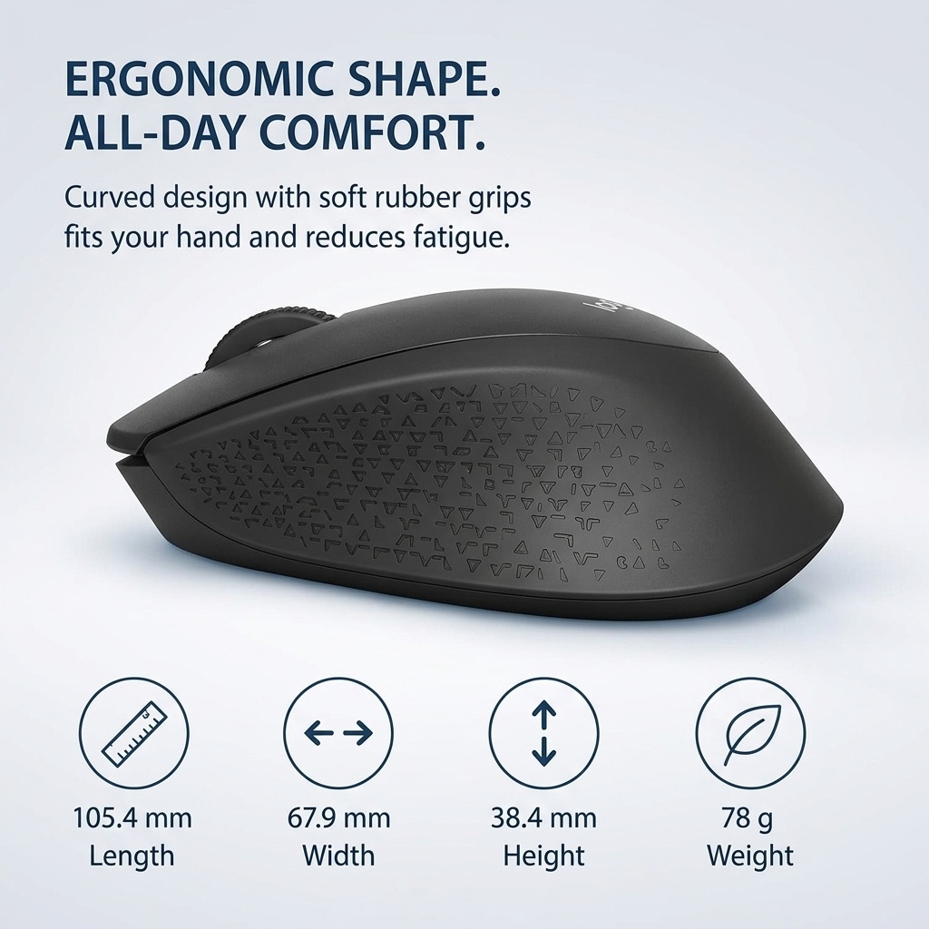 Souris sans fil silencieuse Lo - Ergonomic Mouse 2.4G Silent Click avis et prix