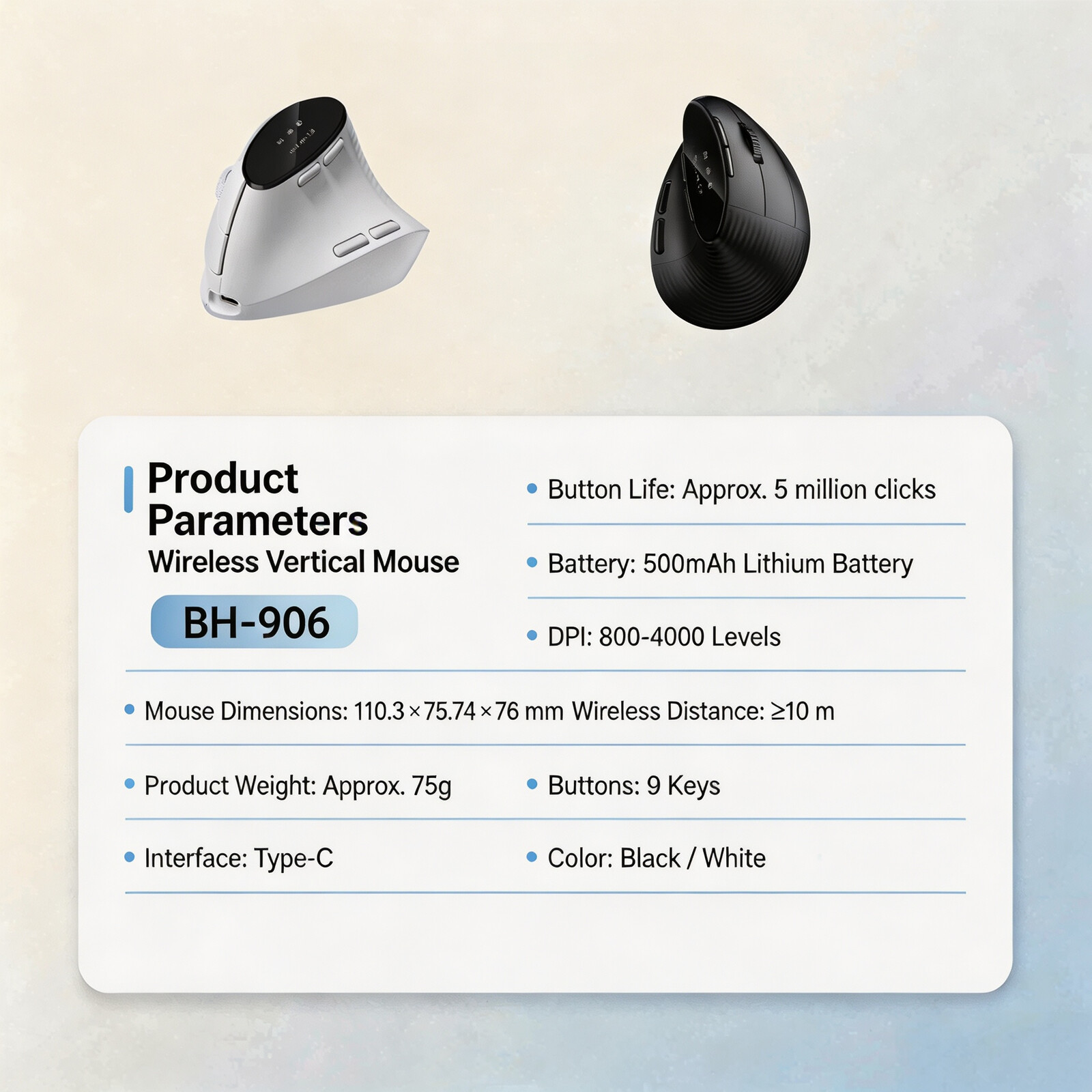 Souris sans fil verticale ergo - Vertical Mouse Dpi 4000 avis et prix