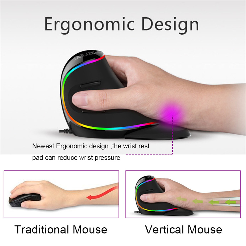 Delux M618 PLUS ergonomie sour - Vertical Mouse Dpi 4000 avis et prix