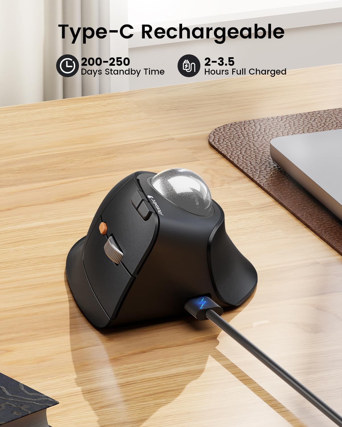Souris Trackball verticale san - Ergonomic Mouse Trackball Thumb avis et prix