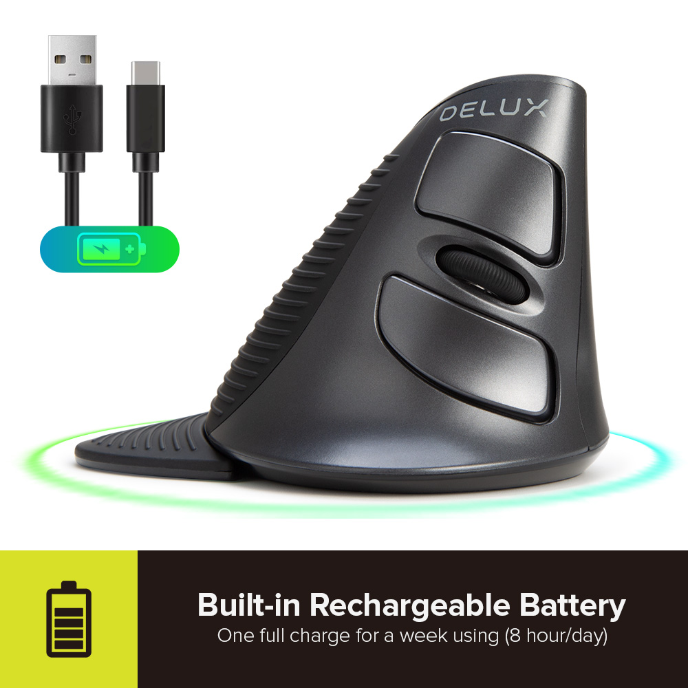 Delux-Souris Verticale Sans Fi - Vertical Mouse Dpi 4000 avis et prix