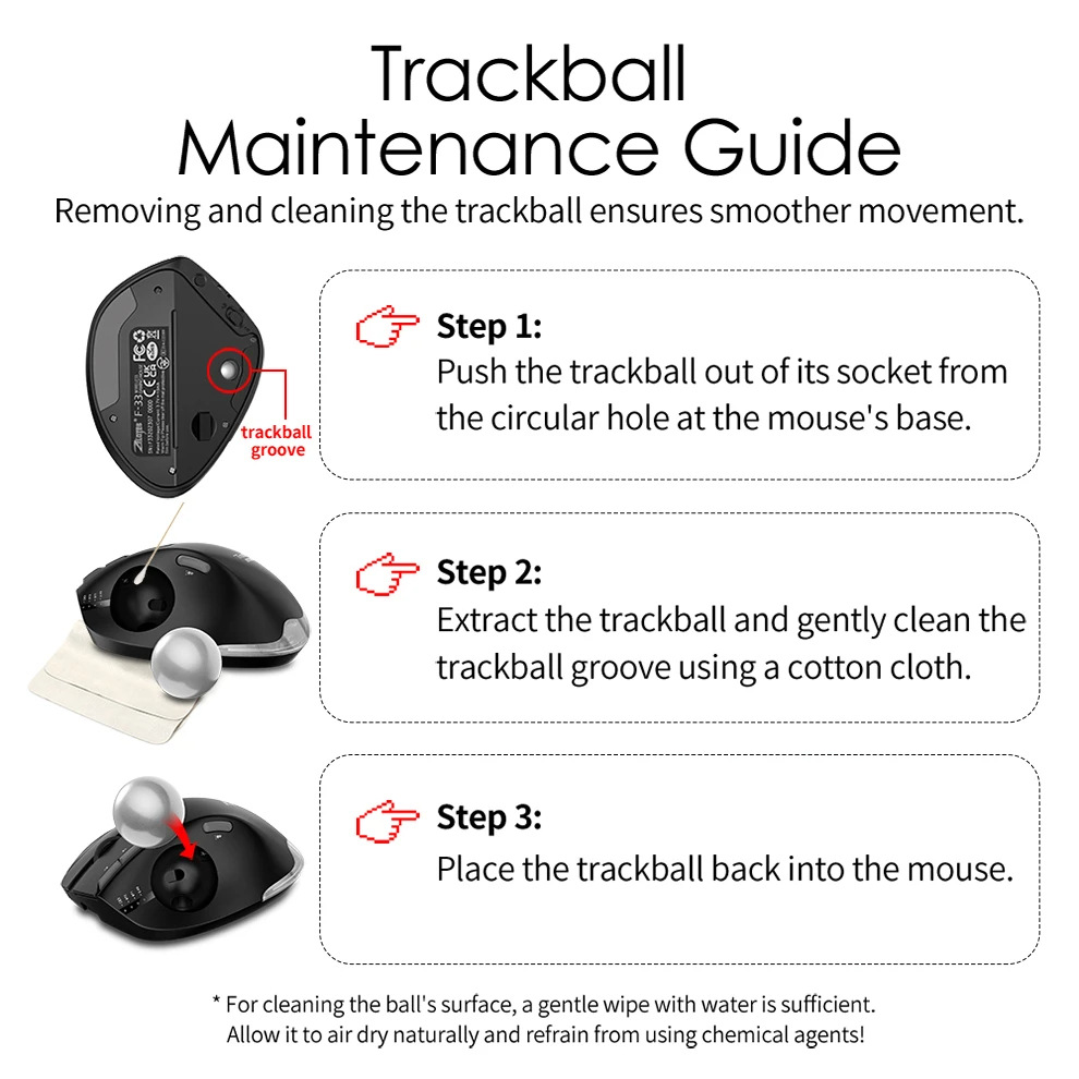 Souris Trackball sans fil 2.4G - Ergonomic Mouse Trackball Thumb avis et prix