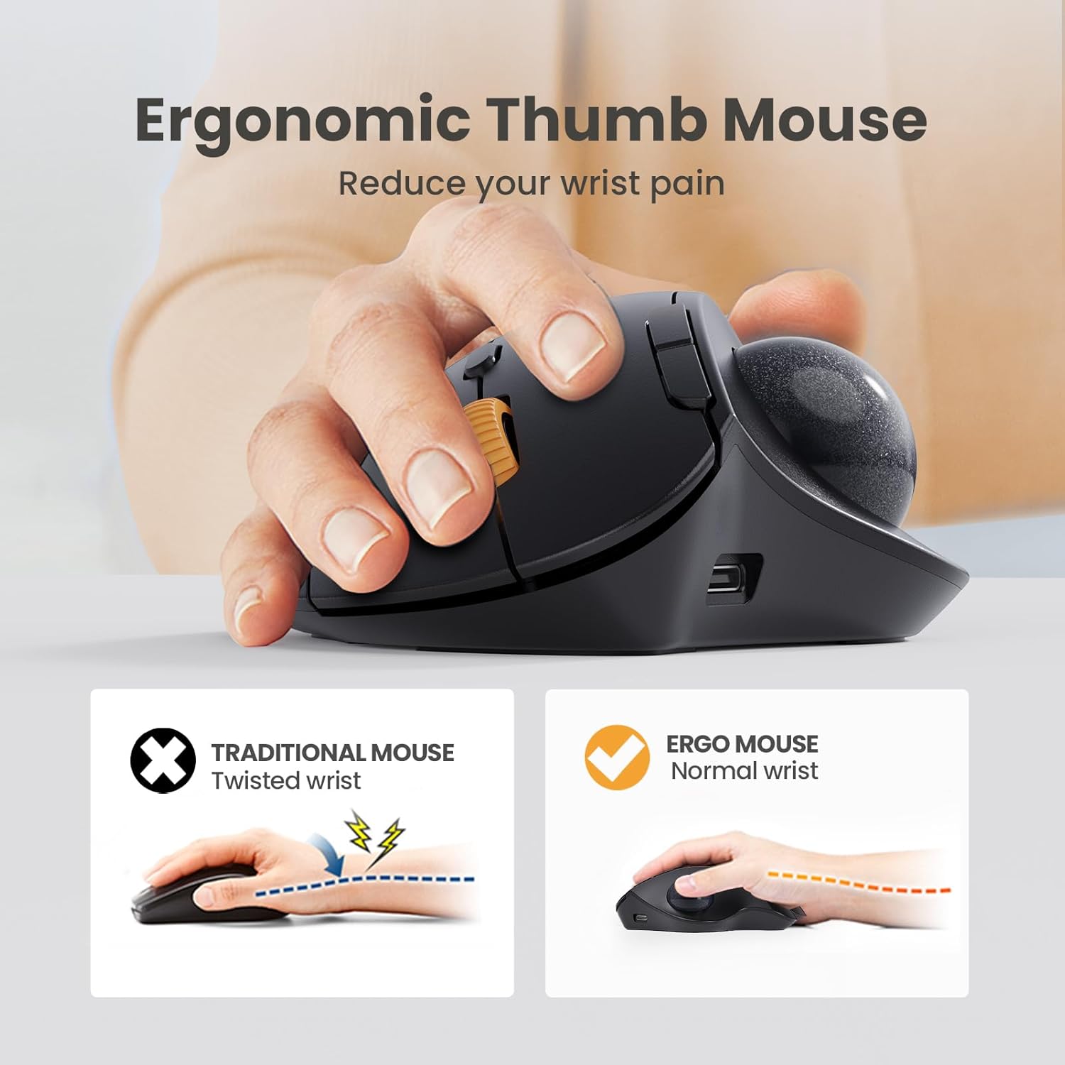 Souris Trackball sans fil Prot - Ergonomic Mouse Trackball Thumb avis et prix