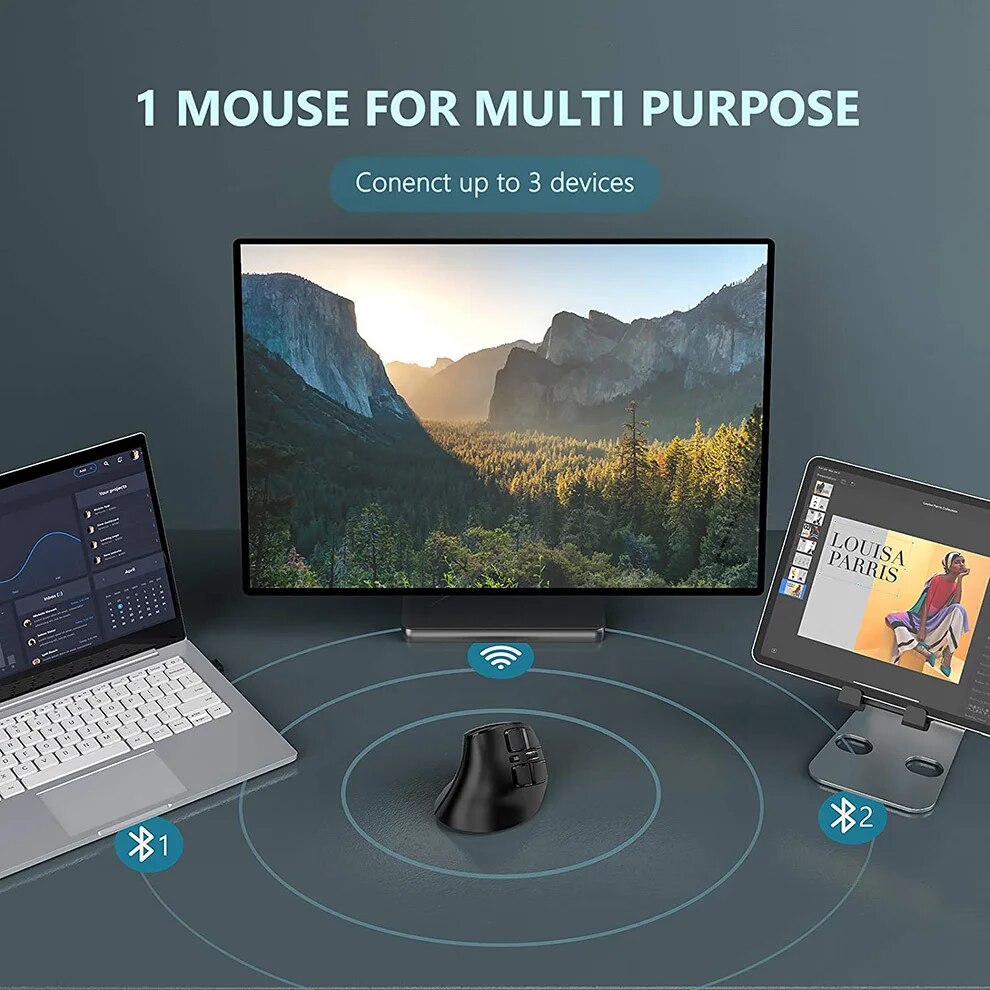 JOMAA 2.4G souris sans fil sou - Vertical Mouse Rechargeable Bluetooth avis et prix