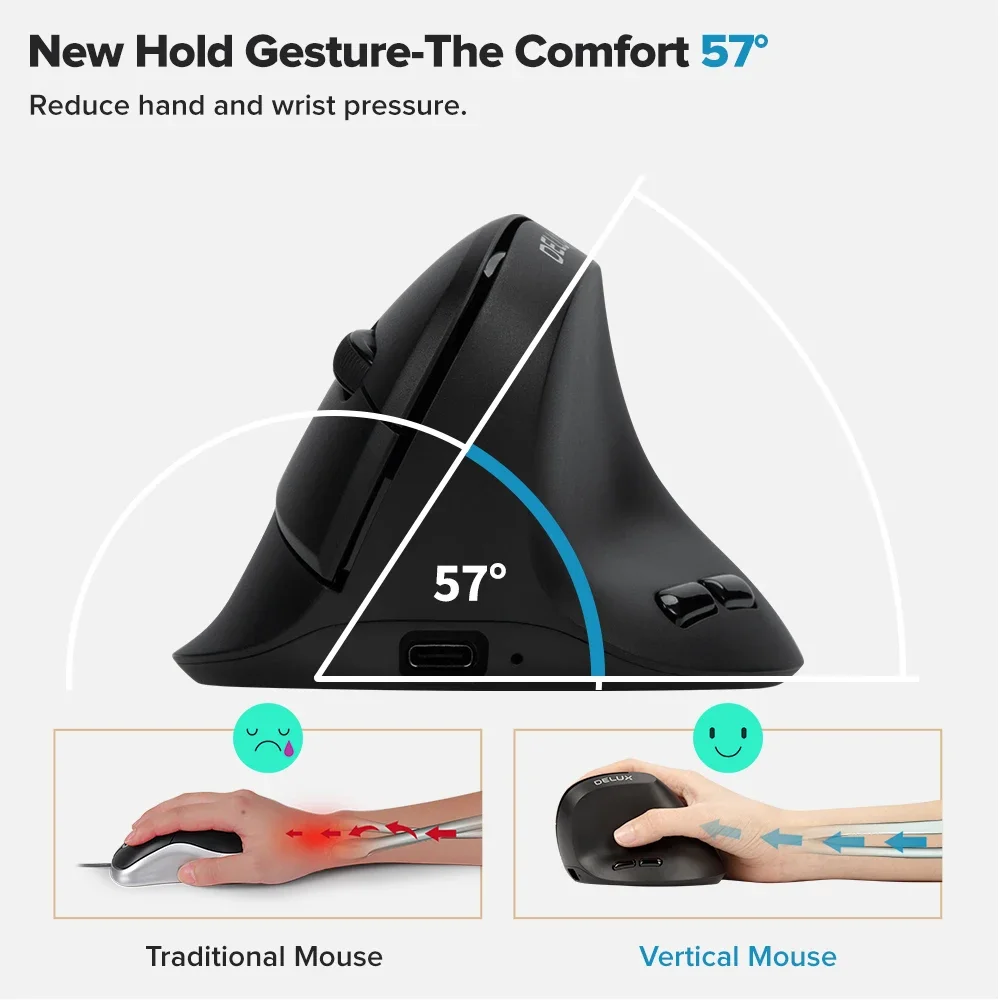 Delux M618 Air souris ergonomi - Vertical Mouse Left Handed avis et prix