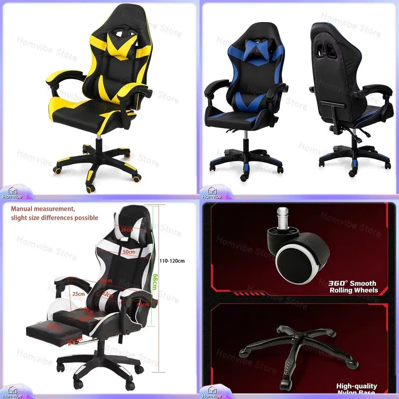 Chaise de jeu ergonomique avec - Ergonomic Footrest Adjustable avis et prix